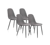 Adec Group Hall, Silla de Comedor, Salon o Cocina, Acabado en Gris y Metal Negro, Medidas: 44,5 cm (Ancho) x 54,5 cm (Fondo) x 84 cm (Alto)