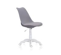 Adec Group Lina, Silla Giratoria de Estudio, Escritorio o Dormitorio, Acabado en Gris y Blanco, Medidas: 60 cm (Ancho) x 60 cm (Largo) x 79-89 cm (Alto)
