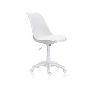 Adec Group Lina Silla Giratoria para Estudio, Escritorio o Dormitorio, Acabado en Blanco, Medidas: 60 cm (Ancho) x 60 cm (Largo) x 79-89 cm (Alto)