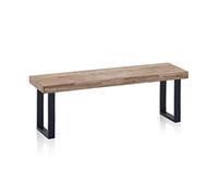Adec Group Loft, Banco para Mesa de Comedor, Asiento Auxiliar, Acabado en Roble Honey y Negro, Medidas: 120 cm (Largo) x 47 cm (Alto) x 34 cm (Fondo)