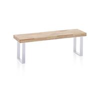 Adec Group Loft, Banco para Mesa de Comedor, Asiento Auxiliar, Acabado en Roble y Blanco, Medidas: 120 cm (Largo) x 47 cm (Alto) x 34 cm (Fondo)