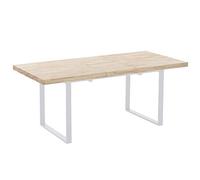 Adec Group Natural, Mesa Extensible de Comedor, Mesa de Salon o Cocina, Color Roble Salvaje y Blanco, Medidas: 140/180 cm (Largo) x 80 cm (Ancho) x 76 cm (Alto)