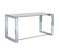 Adec Group Office, Mesa de Estudio, Oficina, Office, Acabado en Cristal y Cromo, Medidas 140 cm (Largo) x 70 cm (Ancho) x 75 cm (Alto)
