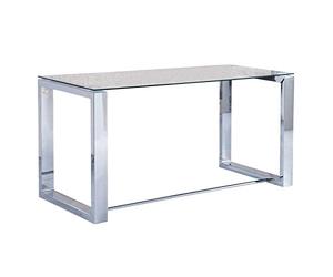 Adec Group Office, Mesa de Estudio, Oficina, Office, Acabado en Cristal y Cromo, Medidas 140 cm (Largo) x 70 cm (Ancho) x 75 cm (Alto)