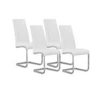 Adec Group Smile, Pack de 4 sillas de Comedor, Cocina o Salon, Acabado en símil Piel Color Blanco, Medidas: 45 cm (Ancho) x 51 cm (Fondo) x 103 cm (Alto)
