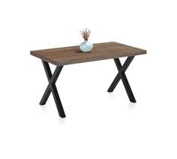 Adec Group X-Loft, Mesa de Comedor, Mesa de Salon, Acabado en Roble Boreal y Patas Metalicas Negro, Medidas: 140 cm (Largo) x 80 cm (Ancho) x 76 cm (Alto)
