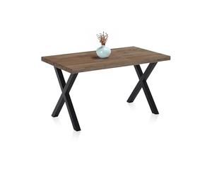 Adec Group X-Loft, Mesa de Comedor, Mesa de Salon, Acabado en Roble Boreal y Patas Metalicas Negro, Medidas: 140 cm (Largo) x 80 cm (Ancho) x 76 cm (Alto)