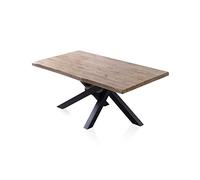 Adec Group Xena Fit, Mesa Fija de Comedor, Mesa para Salon, Acabado en Roble Honey y Negro, Medidas: 180 cm (Largo) x 100 cm (Ancho) x 76 cm (Alto)