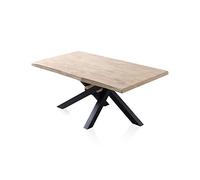 Adec Group Xena Fit, Mesa Fija de Comedor, Mesa para Salon, Acabado en Roble y Negro, Medidas: 180 cm (Largo) x 100 cm (Ancho) x 76 cm (Alto)