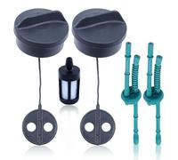 Adefol Kit de tapa de tanque de combustible para Stihl FS75, FS80, FS85, FS120, FS200, FS38, FS45, FS55, FS56 cortadora de césped, Incluye línea de combustible, Repuesto 4128-350-0505