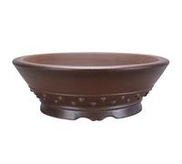 ADERFETBI Maceteros Decorativos Interior Maceta de Arcilla Morada Antigua Hecha a Mano 49 cm con Forma Cuenco, contenedor bonsái cerámica Escritorio(L)
