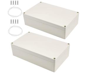 ADERTOS 2 PCS Caja Estanca Exterior Electrica 200x120x50mm Caja Conexiones Exterior IP65 Caja de Conexiones ABS Resistente al Agua Caja Empalmes Estanca para Electrica Conexiones Eléctricas - Blanco