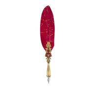 Adfaga Juego de pluma vintage Elegante caligrafía Escritura Firma Pluma con 6 puntas de repuesto para escribir cartas Invitaciones Estudiantes Artistas Acero inoxidable premium Rea