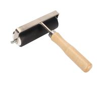 Adfaga Rodillo de goma Brayer de 3,9 pulgadas de ancho, herramienta de arte profesional con mango de madera, marco de metal antideslizante para grabado, estampado, papel pintado,
