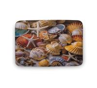 ADFGYERH Sea Shell Treasures - Alfombra de baño lavable, antideslizante, terciopelo coral, alfombra de área para suelo de baño, bañera y ducha, accesorios de decoración del hogar, 19.7 x 31.5 pulgadas