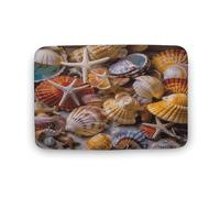 ADFGYERH Sea Shell Treasures - Alfombra de baño lavable, antideslizante, terciopelo coral, alfombra para suelo de baño, bañera y ducha, accesorios de decoración del hogar, 15.7 x 23.6 pulgadas