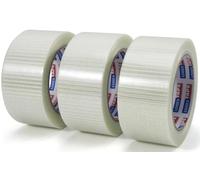 Adhes 3 rollos de cinta larga 50mm x 32m fibra de vidrio, reforzada