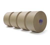 ADHES 4 Rollos 72 MM X 100 M Cintas Activadas Por Agua,Cinta De Embalaje De