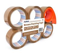 ADHES 6 rollos Marrón Cinta Adhesiva Universal para Embalar de envasado