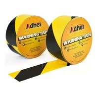 ADHES Advertencia De Seguridad De Cinta De Peligro 2 Rollos De Cinta De Advertencia Autoadhesiva De PVC A Rayas Negras Y Amarillas De 50 mm X 32 m Para Marcas De Suelo, Paredes