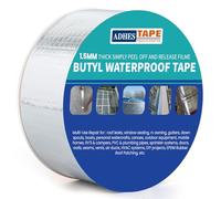 ADHES Cinta Adhesiva de Aluminio de Butilo Impermeable, Con Caucho Fuerte | de 50mm x 5m, 1,5 mm De Espesor, Adecuada Para Pérdidas en Techos, Grietas Superficiales