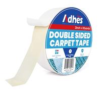 ADHES Cinta de Alfombra de Doble Cara Pesada, 50MM x 27M x 1 Rollo, Blanco