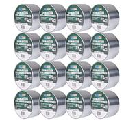 ADHES Cinta de aluminio Reforzada Con Tejido De Fibra De Vidrio cinta | de alta temperatura, Resiste de 80°C a 100°C, cinta reparación de aluminio para calentadores y estufas,75MM X 50M，16Rolls