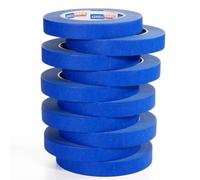 ADHES Cinta de Pintor, 18mm x 55m x 10rollos cinta adhesiva azul cinta carrocero pintura para Pintores, para Pintar y Decorar, Interior y Exterior