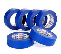 ADHES Cinta de Pintor, 36mm x 55m x 6rollos cinta adhesiva azul cinta
