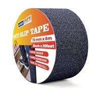 ADHES Cintas Antideslizantes de Seguridad Alta tracción para escaleras | Negro 75mm x 6m