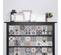 Adhesiva para azulejos de muebles decorativos despegar y pegar Frendie, decoración para el hogar de bricolaje, pegatinas removibles despegar y pegar - H90 x L150 CM - 60 pegatinas de 15 x 15 cm