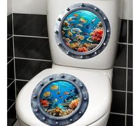 Adhesivo de pared de peces de coral subacuático Decoración de baño PVC Cartoon Sea Life