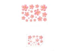 Adhesivo decorativo de pared con flores luminosas, 20 x 15 cm, autoadhesivo, para plantas, PVC, resistente al agua, para baño, fluorescente, para luz nocturna, decoración de pared, 20 x 15 cm