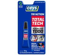 Ceys - Total Tech pegamente triaction - Pega, sella y repara - Para todo tipo de materiales - 10GR