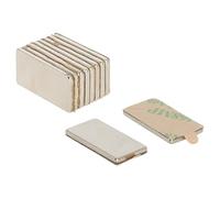 Adhesivo N42 Magnet de Neodimio Para Artes, Manualidades, Fabricación de Modelos, Bricolaje, Pasatiempos, Oficina Y Hogar - 20mm x 10mm x 1.5mm de Espesor - 2kg - Norte - Paquete de 10