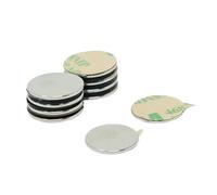 Adhesivo N42 Magnet de Neodimio Para Artes, Manualidades, Fabricación de Modelos, Bricolaje, Pasatiempos, Oficina Y Hogar - 15mm de Diámetro x 1mm - 1.1kg - Norte - Paquete de 10