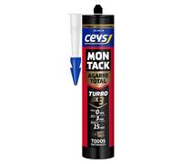 CEYS Adhesivo Montack Turbo Pro – Cartucho 450 ml, resina sintética, claro, agarre inmediato