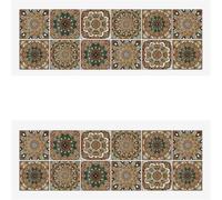 Adhesivos vintage para azulejos de baño. Pegatinas de pared de azulejos retro, multicolor, varios tamaños, paquete de 24(Color 30,20x20cmx24PCS)