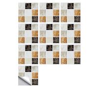 Adhesivos vintage para azulejos de baño. Pegatinas de pared de azulejos retro, multicolor, varios tamaños, paquete de 10(Color 12,20cmX20cmX10pcs)
