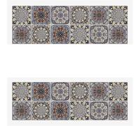 Adhesivos vintage para azulejos de baño. Pegatinas de pared de azulejos retro, multicolor, varios tamaños, paquete de 24(Color 31,10x10cmx24PCS)