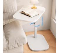 Adjuble CSD - Mesa auxiliar con bandeja giratoria de 360°, versátil para sofá, mesita de noche, sala de estar y dormitorio, carga máxima de 30 kg, altura de 45 a 80 cm, piel elegante y funcional.