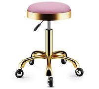 Adjuble - Taburete de bar con ruedas de globo, silla giratoria de 5 cls, altura 43-58 cm, taburete de mesa para salón, maquillaje, uso doméstico, diseño versátil