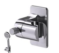 Adjustable Handheld Shower Head Holder, Strong Adhesive Wall Mount, Bathroom Installation, Size 5.3cm/2.09 Inches Rotating Shower Bracket for Rv, Home, Hotel Color Black/Silver