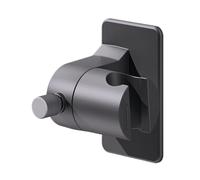 Adjustable Handheld Shower Head Holder, Strong Adhesive Wall Mount, Bathroom Installation, Size 5.3cm/2.09 Inches Rotating Shower Bracket for Rv, Home, Hotel Color Black/Silver