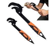 Adjustable Wrench - Carbon Steel Spanner Set, Self Adjusting Pipe Wrench Tool Kit, Heavy Duty Plumbing Repair Hand Tool | Plumbing Repair Tools,for Auto Home Maintenance Faucet Sink Toilet Car