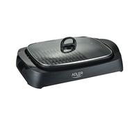 Parrilla Eléctrica - ADLER - 2200W - Placa Antiadherente - Tapa de Cristal