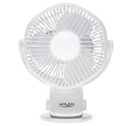 Adler AD 7335 Ventilador portátil 5" con clip, LED y batería USB