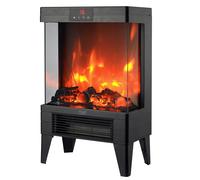 Adler AD 7755 chimenea eléctrica LED efecto llama 3D 1000/2000 W | termostato 15-38 °C temporizador mando a distancia táctil panel | cristal templado diseño moderno portátil | calefactor para el hogar