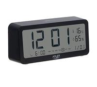 ADLER AD1195b Reloj Despertador a Pilas, Negro, Pantalla Iluminada