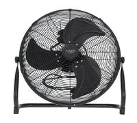 ADLER EUROPE Ventilador de suelo de 45 cm y 200 W - Ventilador en cromo 3 velocidades - Máquina de viento con alas de aluminio - Silencioso y estable - Ventilador de suelo negro